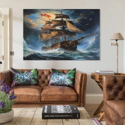 Velero Pintura en lienzo sin marco, impresiones de pósters arte pared para decoración hogar dormitorio oficina