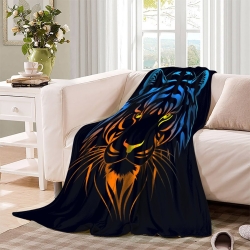 Tigre Plaid en Polaire Imprimé 3D Couverture Douce Confortable pour Canapé Lit Bureau