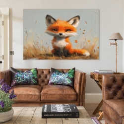Renard Peinture sur toile sans cadre, impressions posters art mural pour déco maison chambre bureau