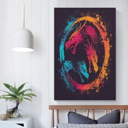 Dragon Peinture sur toile sans cadre, impressions posters art mural pour déco maison chambre bureau