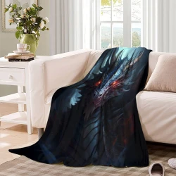 occidental Dragon Mythical Animals Plaid en Polaire Imprimé 3D Couverture Douce Confortable pour Canapé Lit Bureau