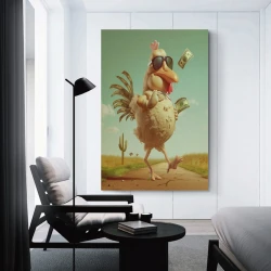 Coq Peinture sur toile sans cadre, impressions posters art mural pour déco maison chambre bureau