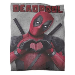 Marvel Deadpool Plaid en Polaire Imprimé 3D Couverture Douce Confortable pour Canapé Lit Bureau