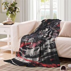 Tigre Plaid en Polaire Imprimé 3D Couverture Douce Confortable pour Canapé Lit Bureau