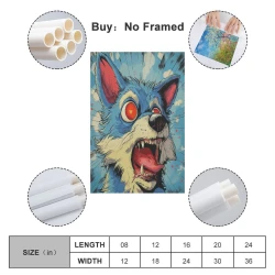 Loup Peinture sur toile sans cadre, impressions posters art mural pour déco maison chambre bureau