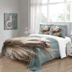 Shih Tzu Housse de Couette Imprimée 3D Douce 3 Pièces Literie Garçons Filles