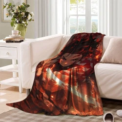 Tueur de démons: Demon Slayer Plaid en Polaire Imprimé 3D Couverture Douce Confortable pour Canapé Lit Bureau