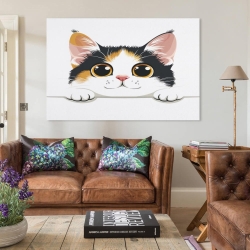 Chat de dessin animé Peinture sur toile sans cadre, impressions posters art mural pour déco maison chambre bureau
