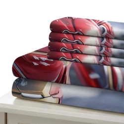 Avengers Iron Man Housse de Couette Imprimée 3D Douce 3 Pièces Literie Garçons Filles