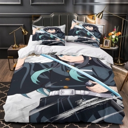 Tueur de démons: Demon Slayer Housse de Couette Imprimée 3D Douce 3 Pièces Literie Garçons Filles