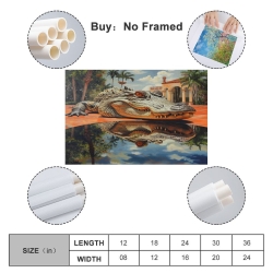Crocodile Peinture sur toile sans cadre, impressions posters art mural pour déco maison chambre bureau