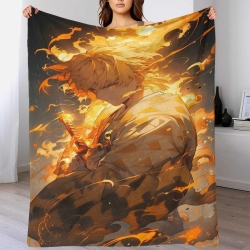 Tueur de démons: Demon Slayer Plaid en Polaire Imprimé 3D Couverture Douce Confortable pour Canapé Lit Bureau