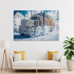 Gros camion Peinture sur toile sans cadre, impressions posters art mural pour déco maison chambre bureau