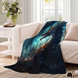 occidental Dragon Plaid en Polaire Imprimé 3D Couverture Douce Confortable pour Canapé Lit Bureau