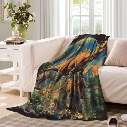 Dinosaure Plaid en Polaire Imprimé 3D Couverture Douce Confortable pour Canapé Lit Bureau