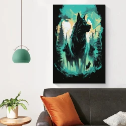 Loup Peinture sur toile sans cadre, impressions posters art mural pour déco maison chambre bureau