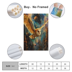 Hibou Peinture sur toile sans cadre, impressions posters art mural pour déco maison chambre bureau