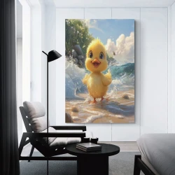 Canard jaune Peinture sur toile sans cadre, impressions posters art mural pour déco maison chambre bureau