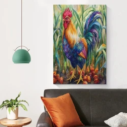 Coq Peinture sur toile sans cadre, impressions posters art mural pour déco maison chambre bureau