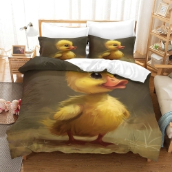 Canard Housse de Couette Imprimée 3D Douce 3 Pièces Literie Garçons Filles