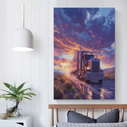 Camión grande Pintura en lienzo sin marco, impresiones de pósters arte pared para decoración hogar dormitorio oficina