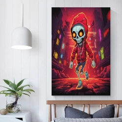 Calavera Pintura en lienzo sin marco, impresiones de pósters arte pared para decoración hogar dormitorio oficina