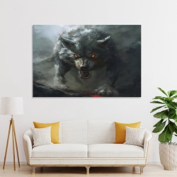 Loup Peinture sur toile sans cadre, impressions posters art mural pour déco maison chambre bureau