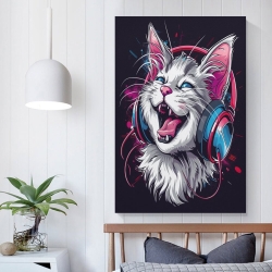 Chat Peinture sur toile sans cadre, impressions posters art mural pour déco maison chambre bureau