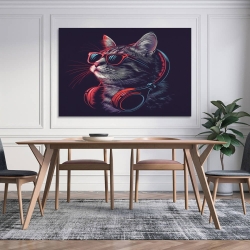 Chat Peinture sur toile sans cadre, impressions posters art mural pour déco maison chambre bureau