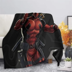 Marvel Deadpool Manta de Forro Polar Impresa en 3D Suave y Acogedora para Sofá Cama Oficina