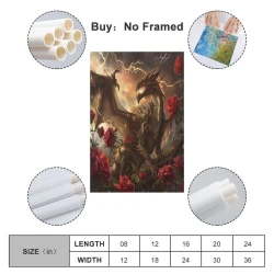 Dragon Peinture sur toile sans cadre, impressions posters art mural pour déco maison chambre bureau