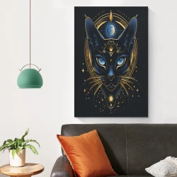Egyptian Chat Peinture sur toile sans cadre, impressions posters art mural pour déco maison chambre bureau