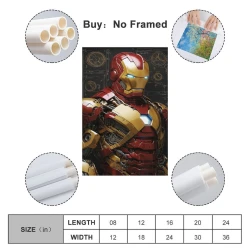 Avengers Iron Man Pittura su tela senza cornice, stampe di poster arte murale per arredo casa camera ufficio