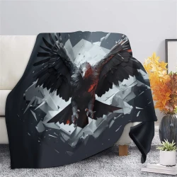 Aigle Plaid en Polaire Imprimé 3D Couverture Douce Confortable pour Canapé Lit Bureau