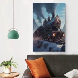 Dampfzug Unrahmtes Leinwandbild, Wandkunst-Poster-Drucke für Zuhause, Schlafzimmer, Büro Dekoration