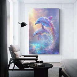 Dauphin Peinture sur toile sans cadre, impressions posters art mural pour déco maison chambre bureau