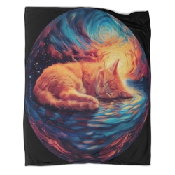 Chat Plaid en Polaire Imprimé 3D Couverture Douce Confortable pour Canapé Lit Bureau