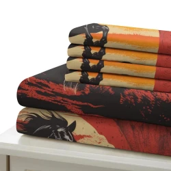 Cheval Housse de Couette Imprimée 3D Douce 3 Pièces Literie Garçons Filles