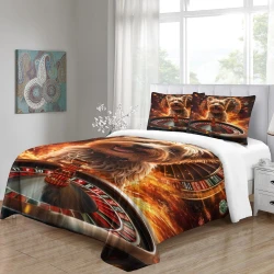 Yorkshire Terrier Housse de Couette Imprimée 3D Douce 3 Pièces Literie Garçons Filles