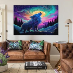 Loup Peinture sur toile sans cadre, impressions posters art mural pour déco maison chambre bureau
