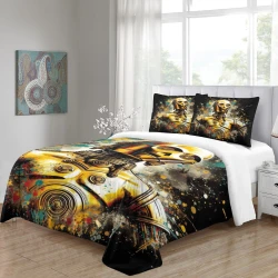 C-3PO Star Wars Housse de Couette Imprimée 3D Douce 3 Pièces Literie Garçons Filles  