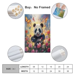 Panda Peinture sur toile sans cadre, impressions posters art mural pour déco maison chambre bureau