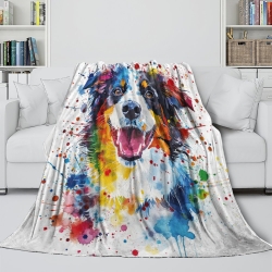 Shepherd Chien Plaid en Polaire Imprimé 3D Couverture Douce Confortable pour Canapé Lit Bureau