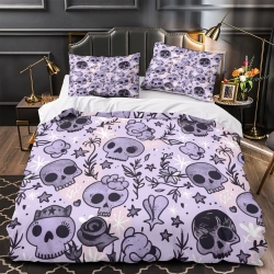 Crâne Housse de Couette Imprimée 3D Douce 3 Pièces Literie Garçons Filles