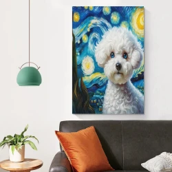 Bichon Peinture sur toile sans cadre, impressions posters art mural pour déco maison chambre bureau