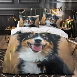 Pastor australiano Funda Nórdica Impresa en 3D Suave 3 Piezas Ropa de Cama para Niños Niñas