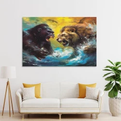 Leone Pittura su tela senza cornice, stampe di poster arte murale per arredo casa camera ufficio
