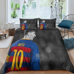 Lionel Messi Copripiumino Stampato 3D Morbido 3 Pezzi Biancheria da Letto per Ragazzi Ragazze