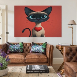 Siamese Chat Peinture sur toile sans cadre, impressions posters art mural pour déco maison chambre bureau