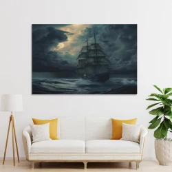 Voilier Peinture sur toile sans cadre, impressions posters art mural pour déco maison chambre bureau